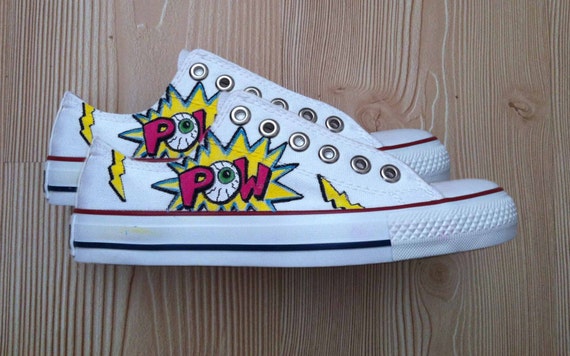 Pow Eyeball Shoes  Converse by denimtrend on Etsy
