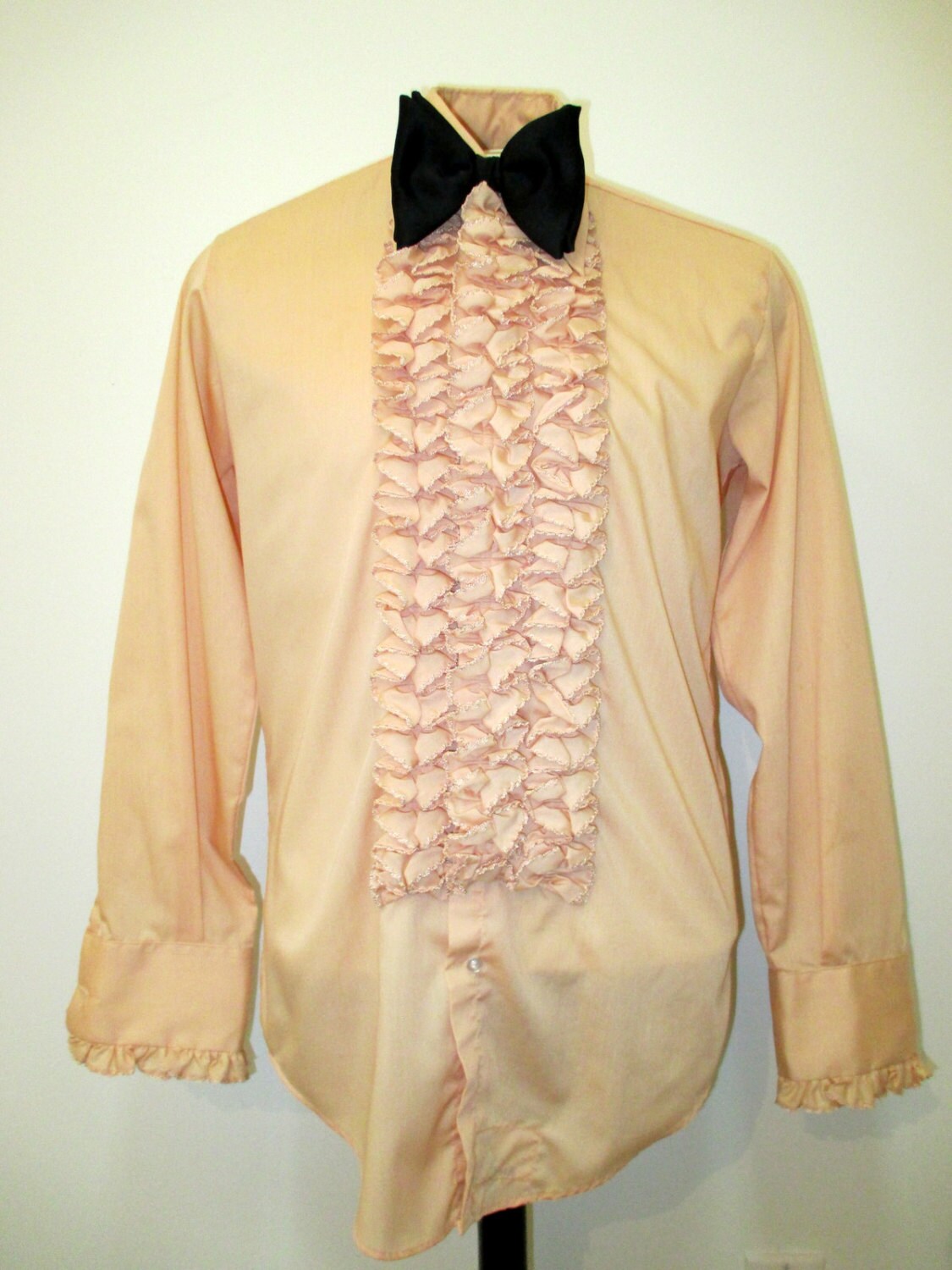 1970s ruffled tuxedo shirt