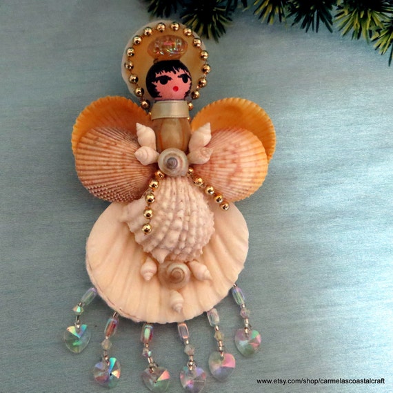 Items similar to Sea shell angel ornament_beach decor_angels_beach ...