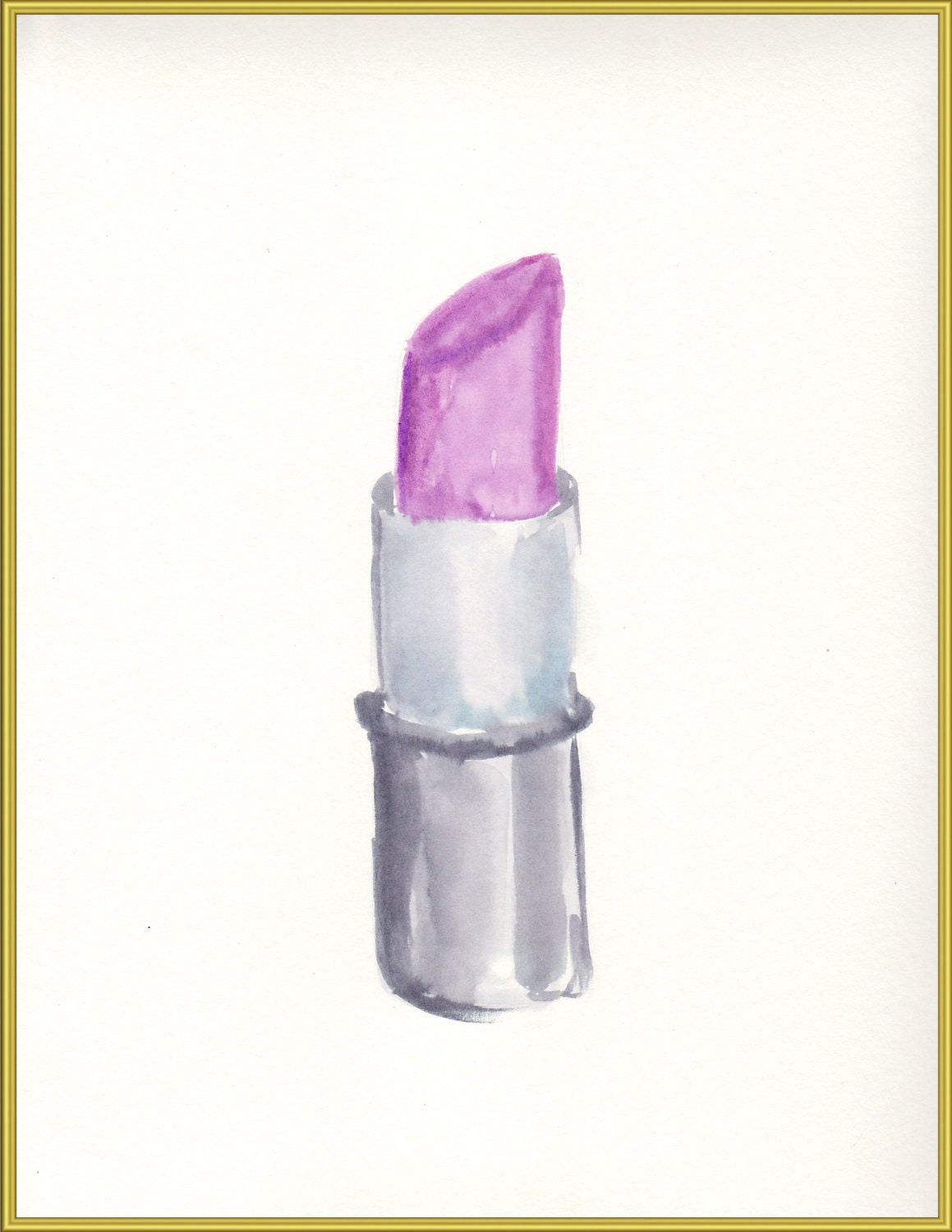 ORIGINAL Lipstick Watercolor Painting