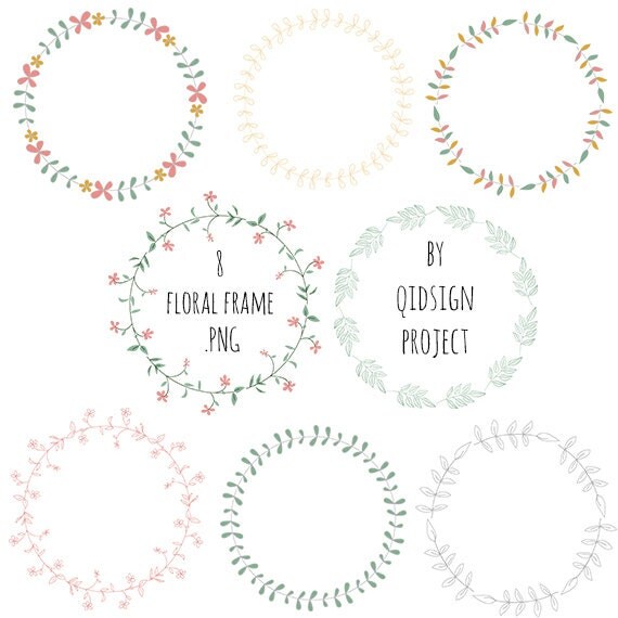 Floral frames and wreath clipart foliage frame floral border