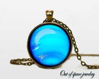 Neptune Pendant Neptune Necklace Neptune Jewelry galaxy universe space planet