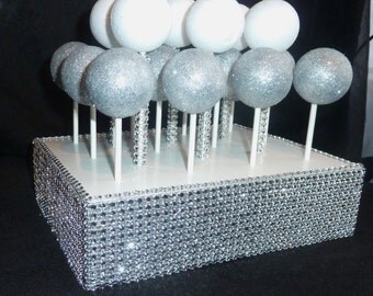 bling faux rhinestone cake pop stand display holder lollipop stand holder display candy bar buffet holiday table centerpiece hostess gift