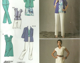 Miss Casual Dress or Top, Pants, Shorts, Jacket, Simplicity 2705 Sewing Pattern, Sizes 10, 12, 14, 16, 18, American Sewing Guild, Uncut