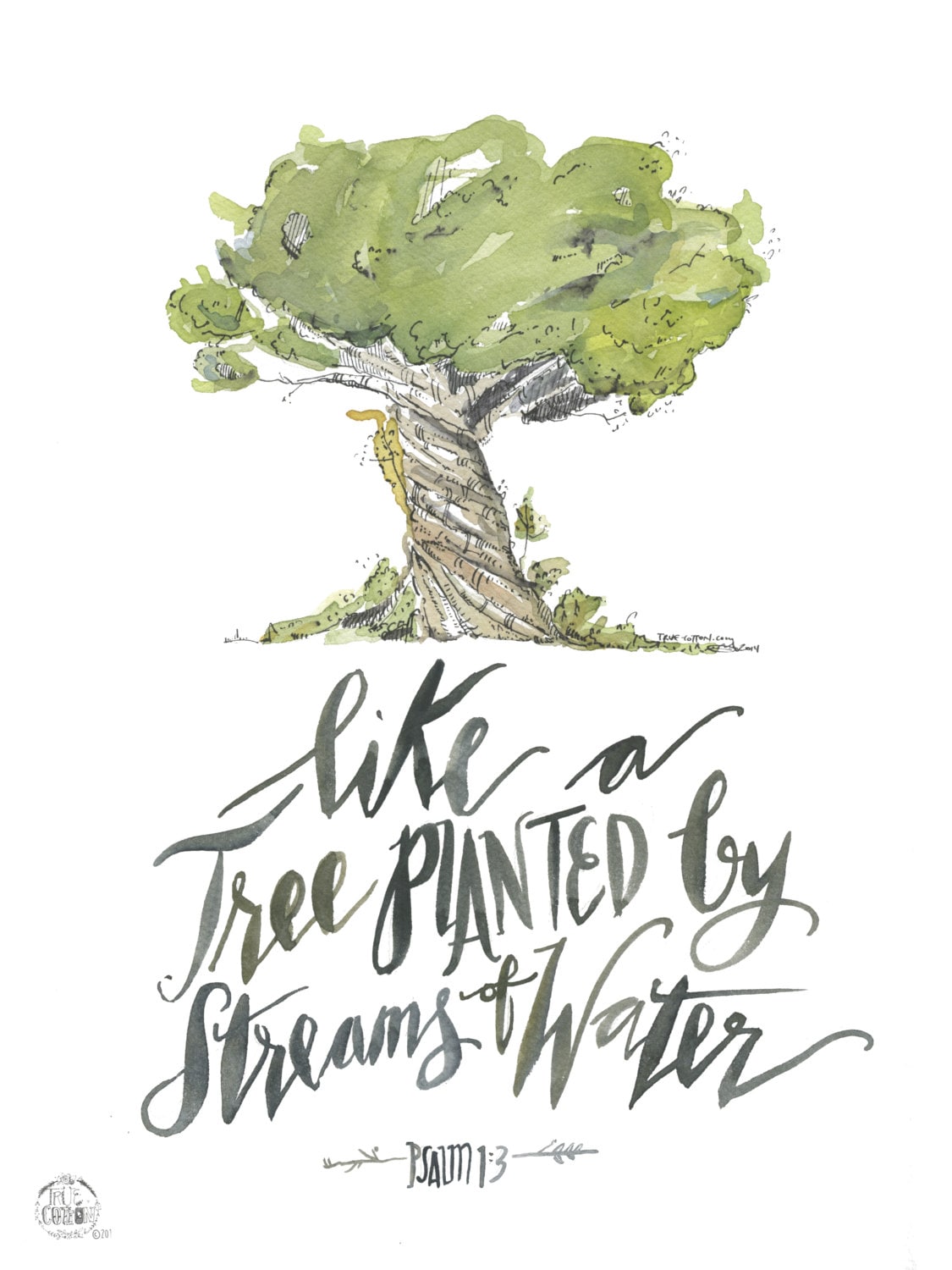 Like a Tree planted by Streams of Water Psalm 13 PRINT
