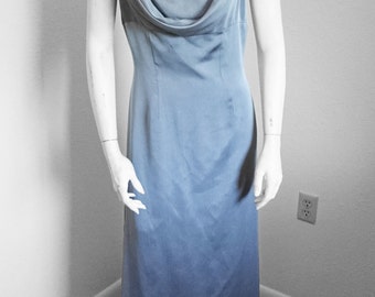 90s Metallic Dove Grey Halter Dress