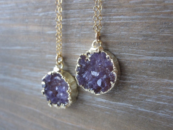 Druzy Necklace, Gold Druzy Necklace, Round Druzy Necklace, Druzy Jewelry, Drusy Necklace