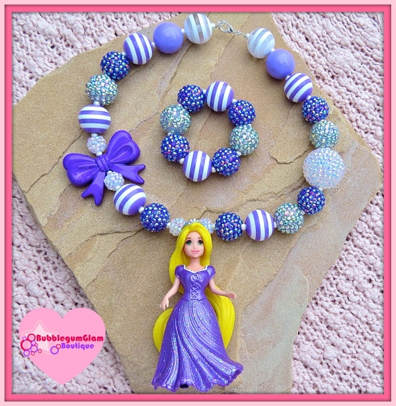 Tangled necklace, chunky necklace, Disney Princess necklace-bracelet ...