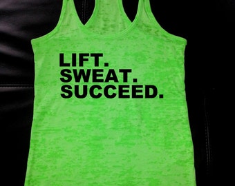 women workout tank/lift sweat succeed