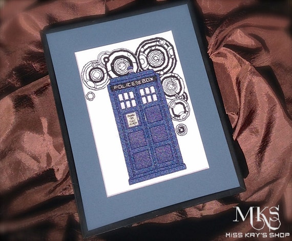 Download TARDIS Doctor Who Cross Stitch Pattern Instant Download