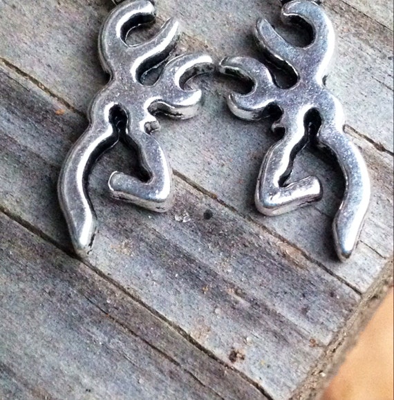 Antique Silver Browning Stud Earrings