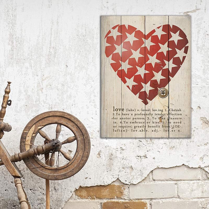 Starry Heart Wood Wall Art Ply Print Wood Art by PaperBellaPrints