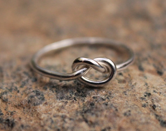 Love Knot Ring tarnish resistant Argentium Sterling Silver Bridesmaid ...