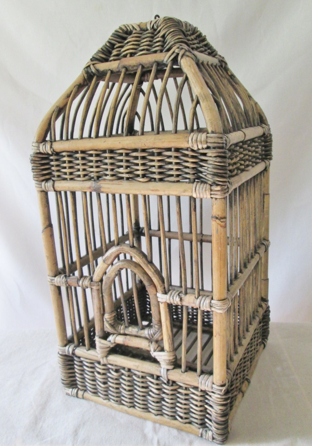 Vintage Extra Large Decorative Bamboo Bird Cage by RelksReliks