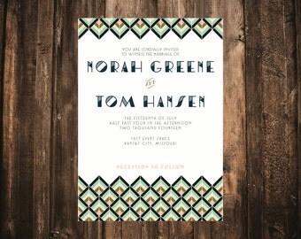 Geometric Art Deco Wedding Invitation // DIY Printable // Modern Wedding, Spring Wedding, Summer Wedding