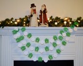 Paper Garland 10 feet - Christmas garland, Gift Ornament Green White Garland Christmas Decor Any occasion garland, Christmas paper garland Il_170x135