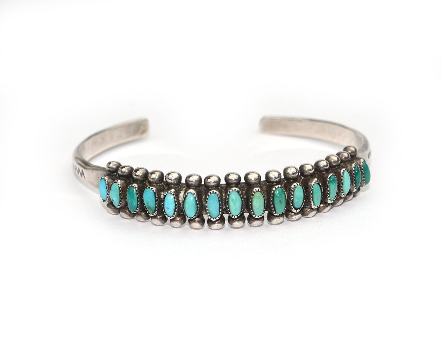 Turquoise Bracelet Vintage Zuni Turquoise and Sterling