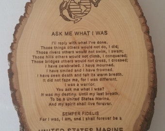 usmc ask marine corps plaque veteran