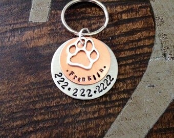 Pet Tag Handstamped Dog Tag Dog ID Tag Pet Tag for Dogs Custom Dog Tag Copper Dog ID Tag Handstamped Pet Tag Personalized Dog Tag