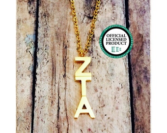 Zeta Tau Alpha Letter Necklace | Sorority Necklace | Sorority Lavalier | Zeta Tau Alpha Lavalier | Zeta Tau Alpha Necklace | ZTA Jewelry