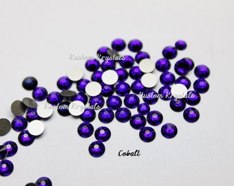COBALT BLUE Swarovski Crystal Flatback Rhinestones. ss9 ss7 ss5 5ss 7ss 9ss Foiled. No-Hotfix. 2058.
