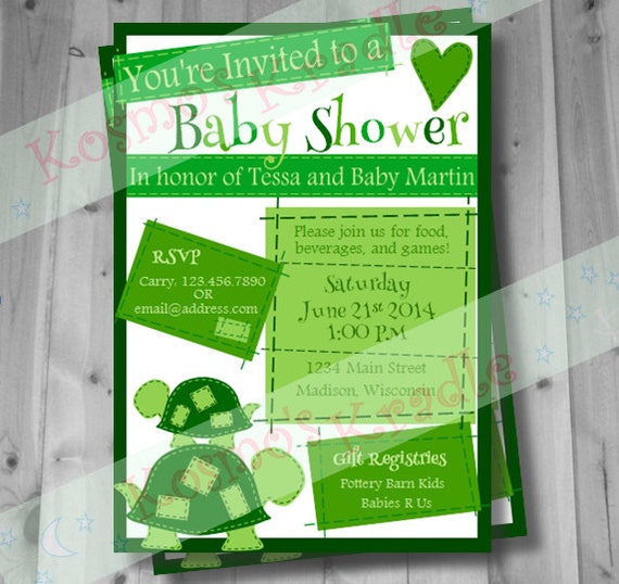 Baby Shower Invitations Turtle Theme 9