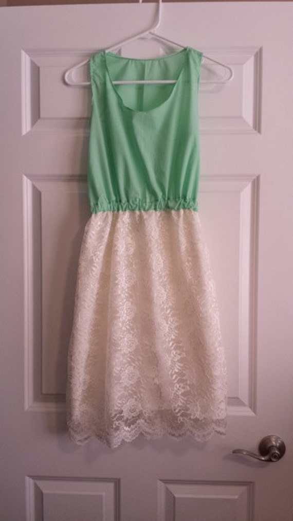 Items similar to Mint Green Lace Dress on Etsy