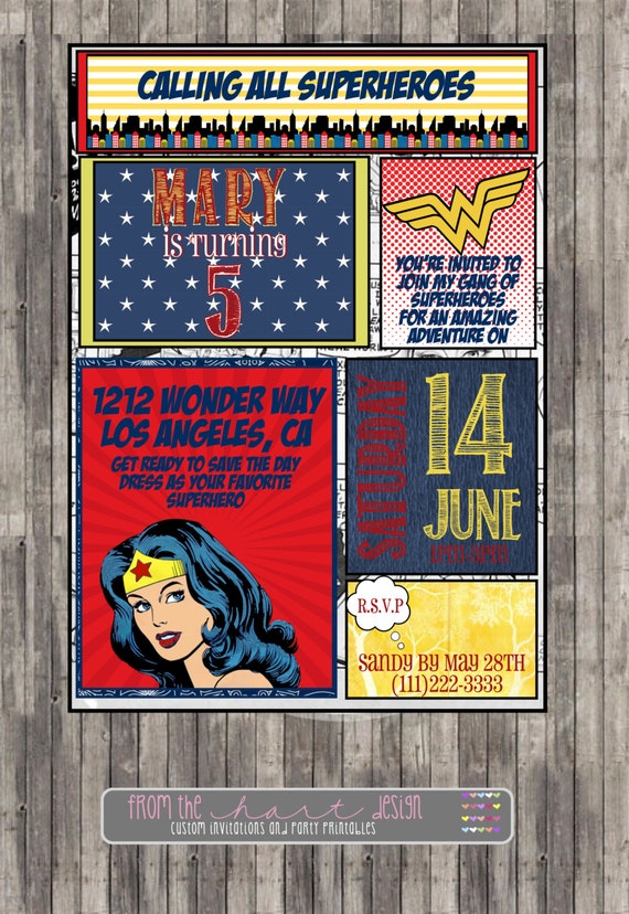 Wonder Woman Invitations 7