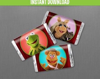 Muppets Birthday Mini Chocolate Wrappers - Instant Download and print with Adobe Reader