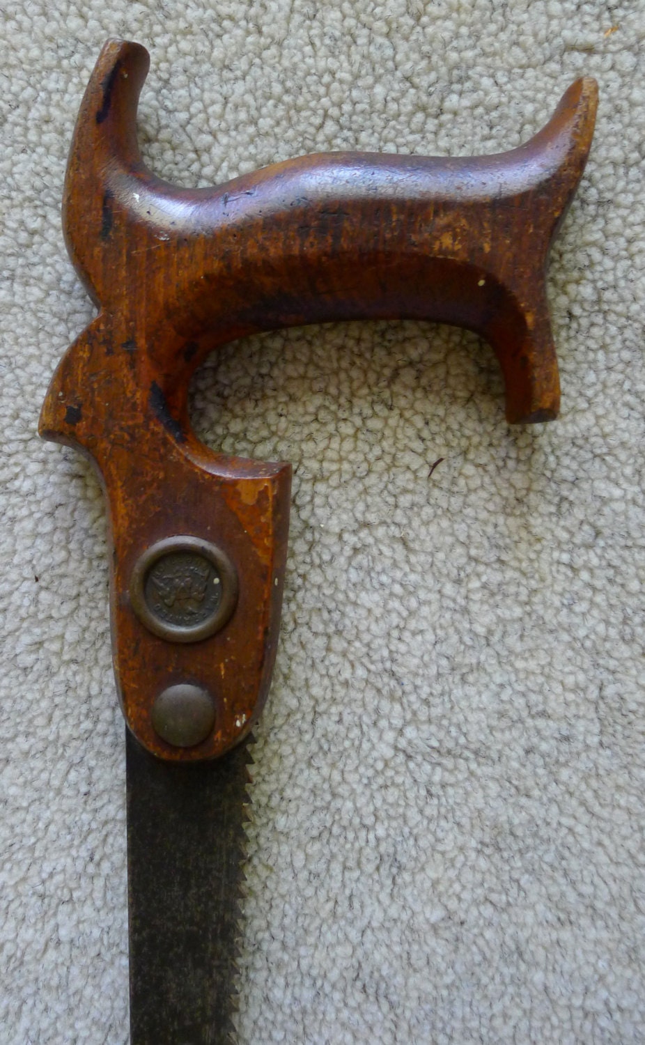 Rare Antique Warranted Superior Keyhole Hand Saw Circa