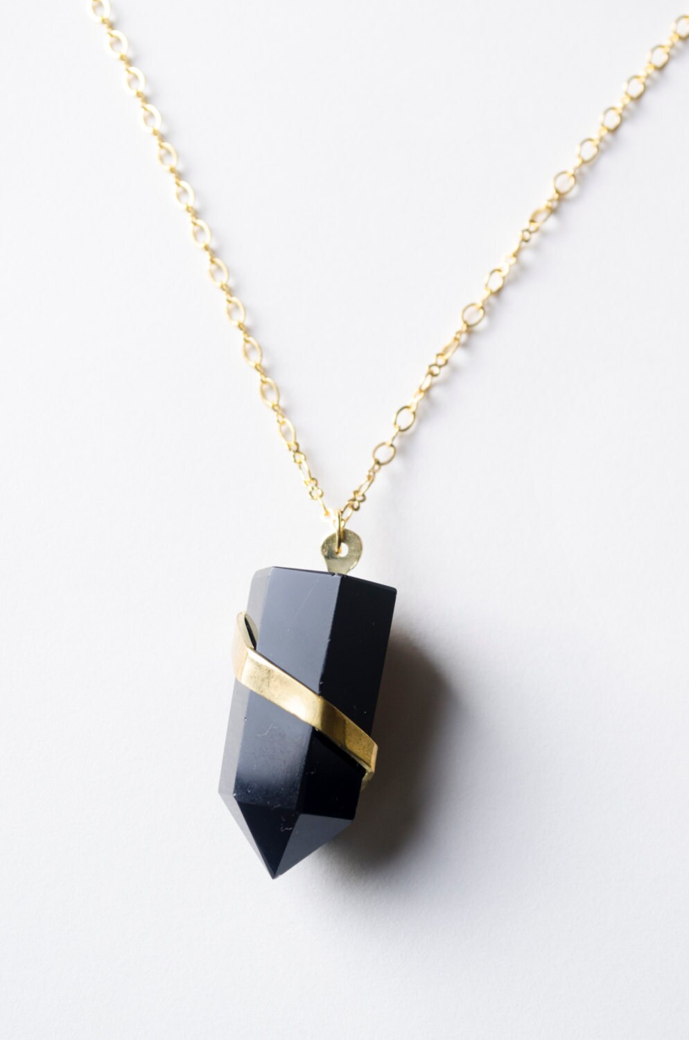 Spiraling Down Obsidian Necklace by JunonJewelry on Etsy