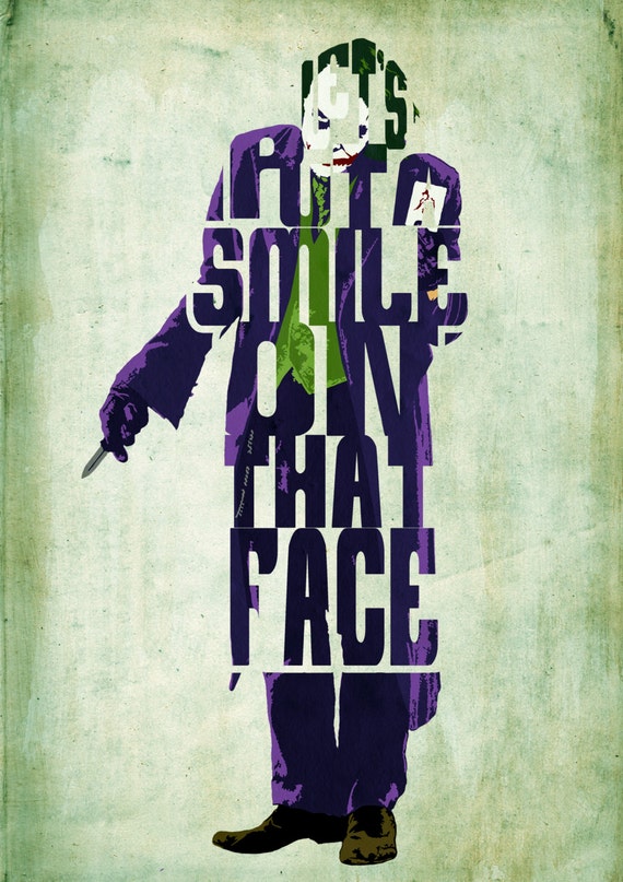 The Joker Dark Knight Poster Minimalist Typography Poster