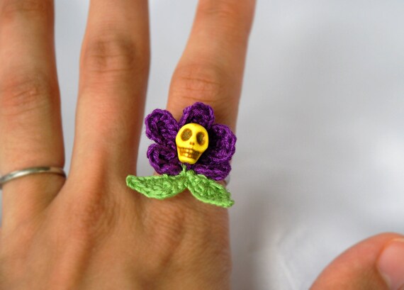 SALE Day of the Dead Skull Ring Sugar Skull Jewelry