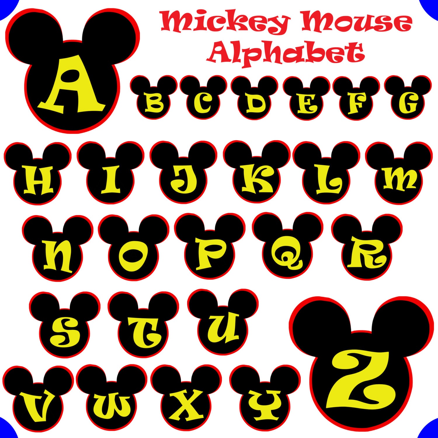 mickey mouse alphabet clipart - photo #1