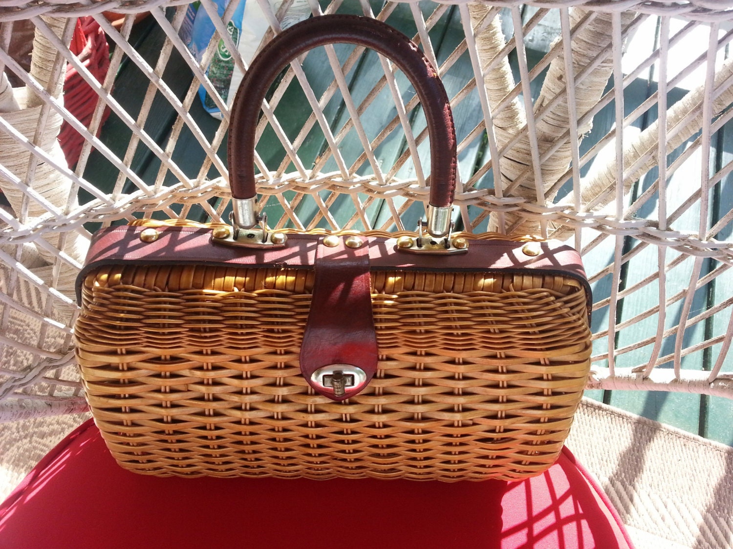 basket weave leather bag