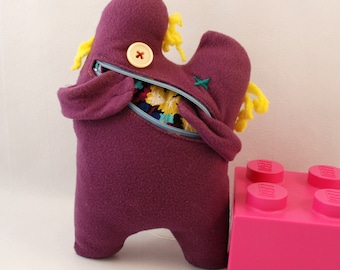 Purple plush monster Cute monster softie