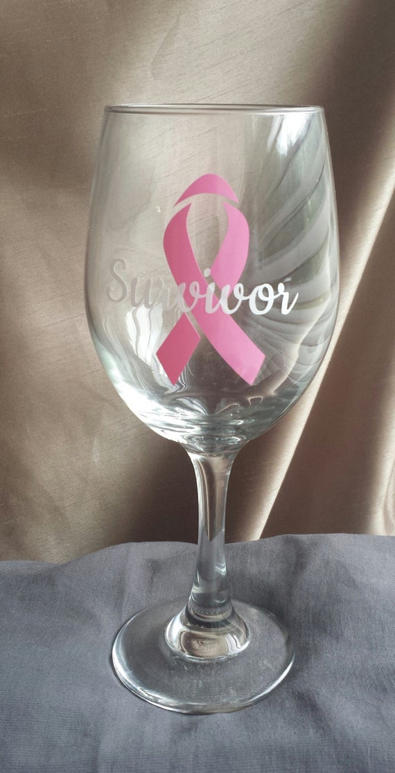 Wine Glass Cancer survivor gift present wine drink