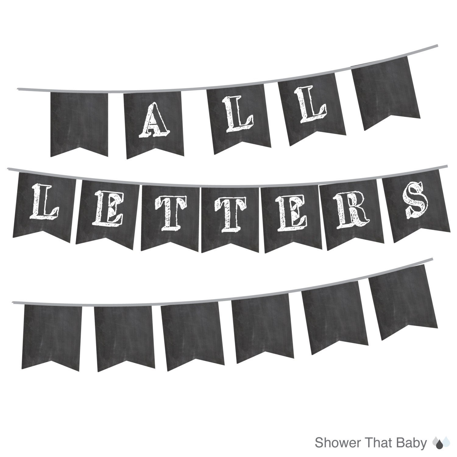 chalkboard banner with all letters and numbers printable