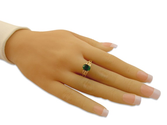 Emerald Ring, 14K Gold Filled Ring, Affordable Engagement Ring, Gift ...