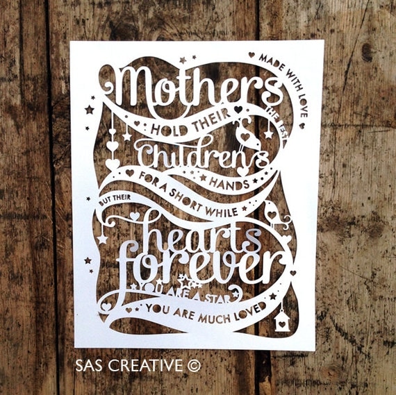 Download Papercut Template 'Mothers hold their childrens hands'
