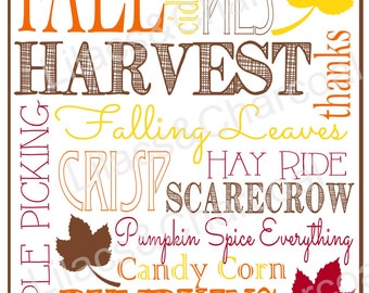 September or Fall Subway Art Printable INSTANT DOWNLOAD