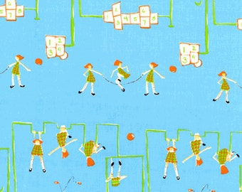 Heather Ross - Munki Munki Fabric - Hopscotch Playground Schoolyard - Out Of Print OOP VHTF