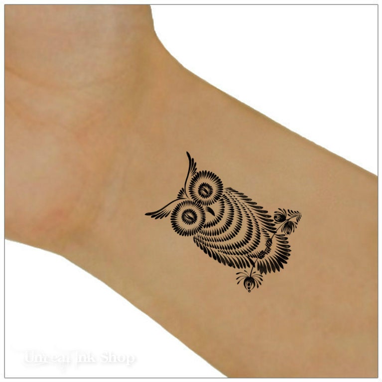 Owl Temporary Tattoo 2 Wrist Tattoos