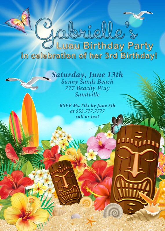 Luau Themed Invitations 10