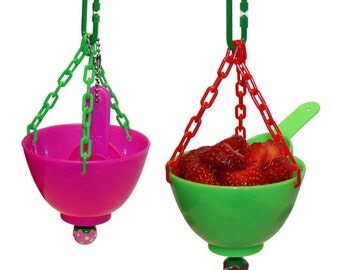Sugar Glider Foraging Toy - Strawberry Bell Treat Bowl