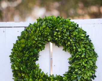 Large Preserved Boxwood Wreath, Spring wreath, winter wreath, boxwood wreath