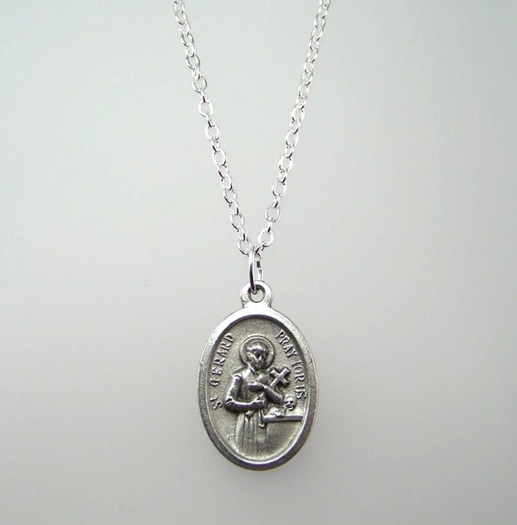 Saint Gerard Medal Necklace by HopeFaithAndBeads on Etsy