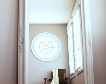 FULL LENGTH MIRROR For Sale Vintage White Baroque Framed Decorative Mirror 56