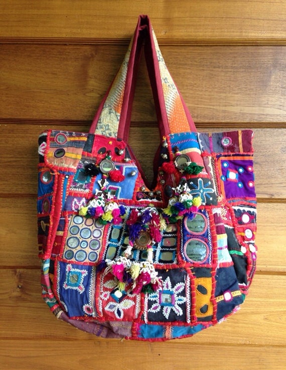 Vintage Indian Banjara Tribal Fabric Tote Bag by LavishLanna