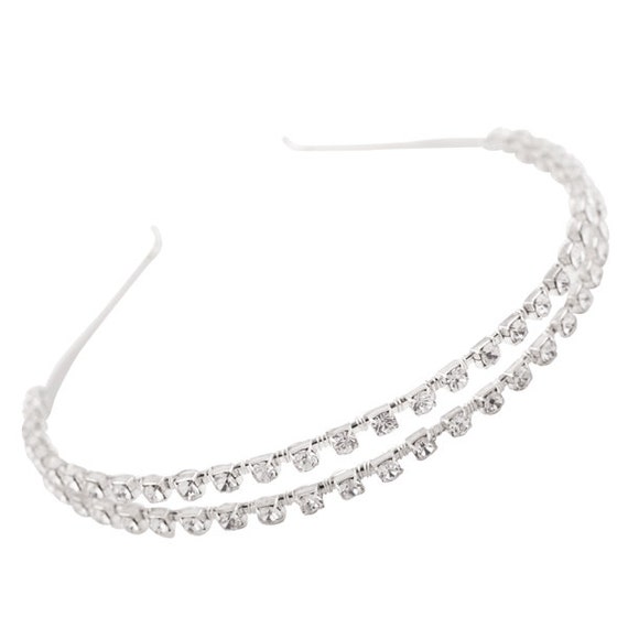 Items similar to Double Wedding Headband, Bridal Double Headband ...